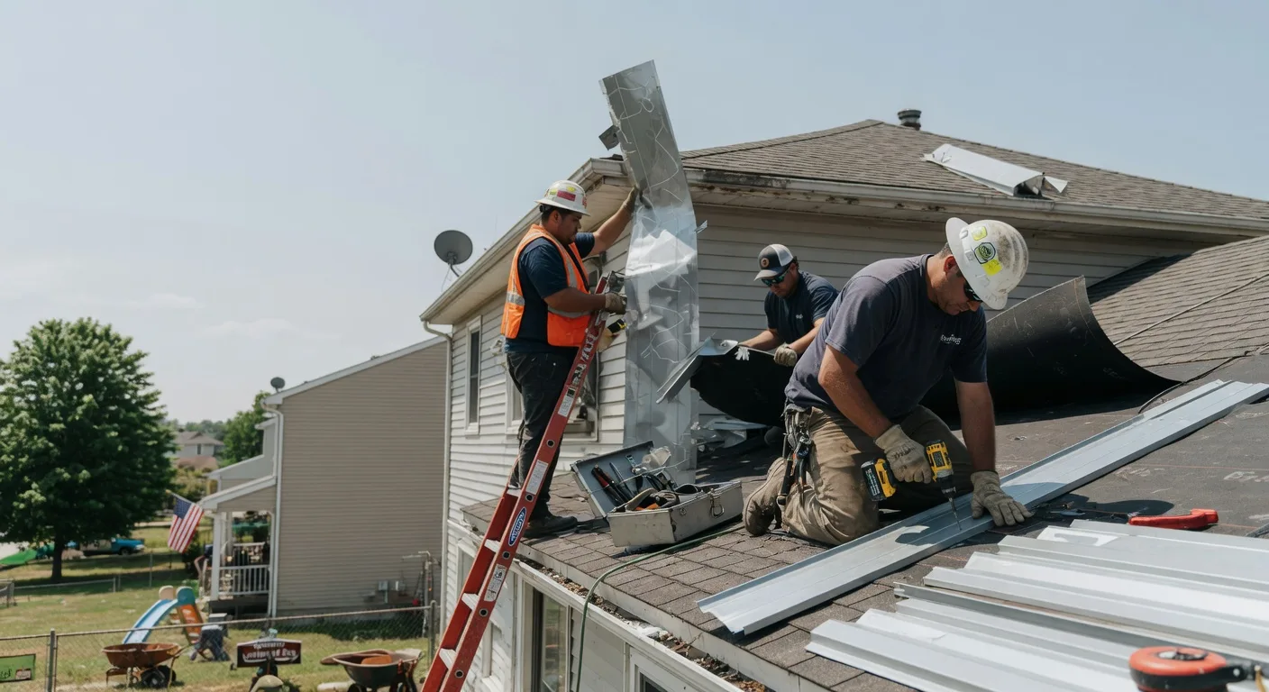 Storm Damage Metal Roof Repair in Poy Sippi, WI